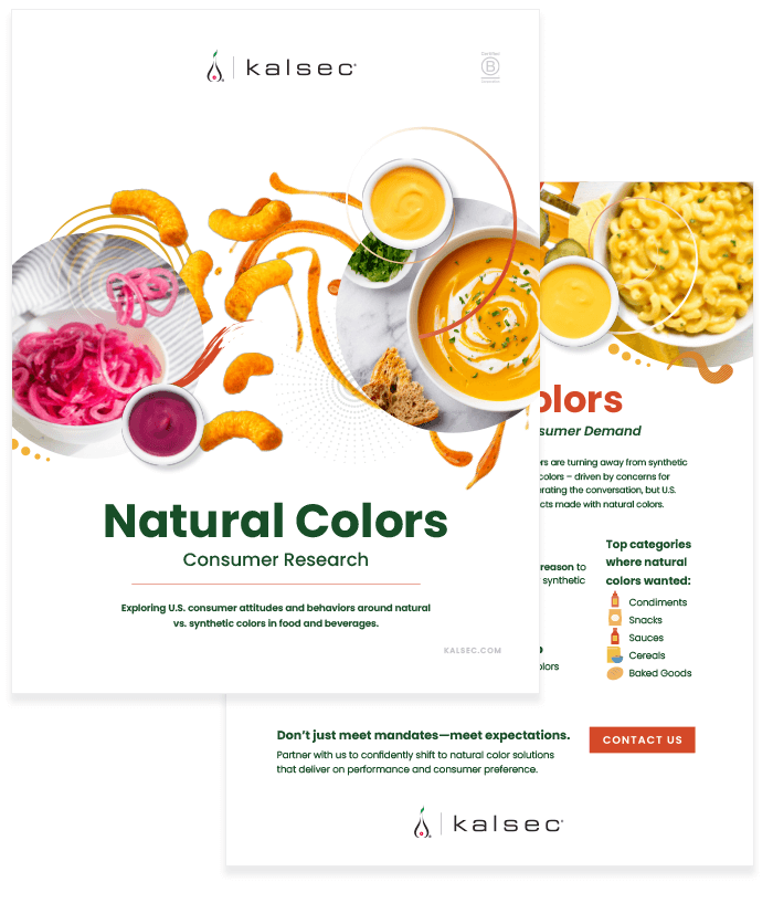 screenshots of a report that include photos of colorful foods